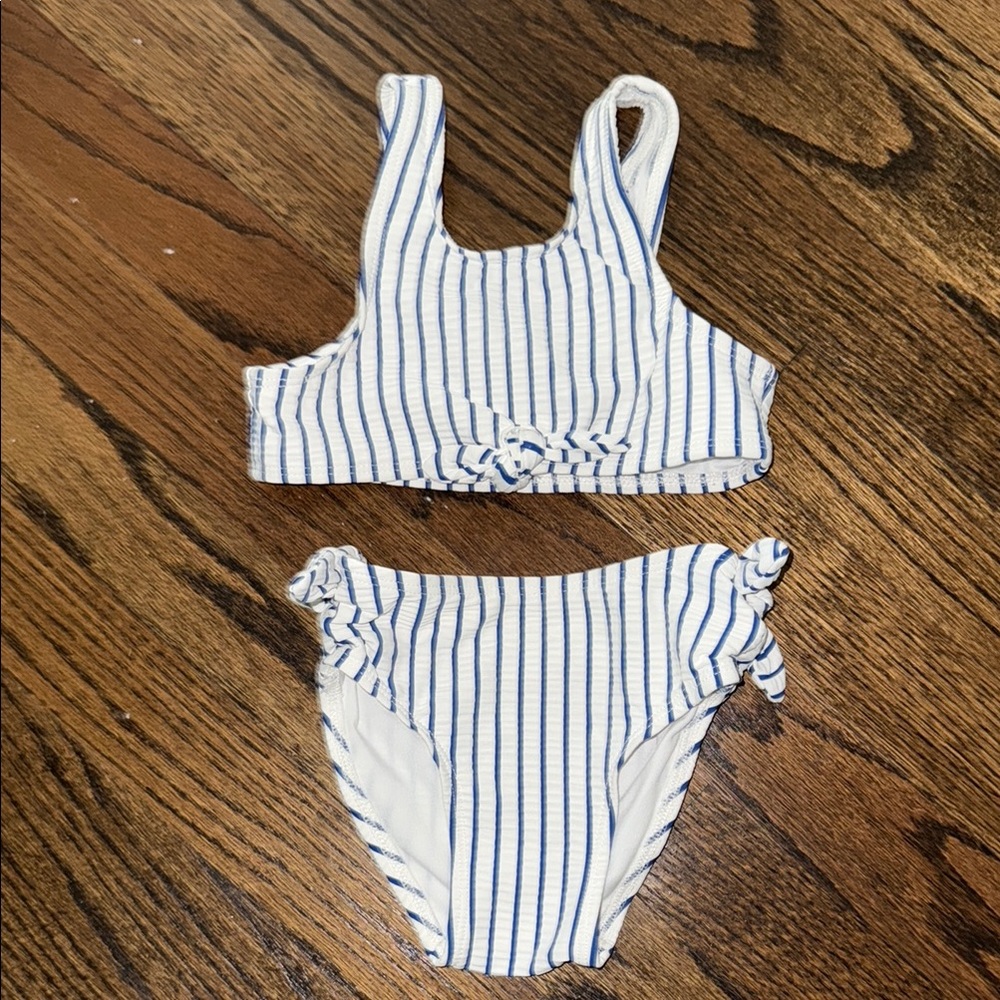Toddler Striped Blue and White Kids Swim bikini 18-24